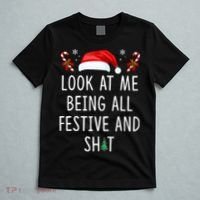 Look At Me Being All Festive And Shit Christmas Tree  T-Shirt thumb 5