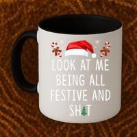 Look At Me Being All Festive And Shit Christmas Tree  Coffee Mug thumb 2