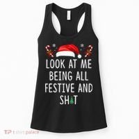 Look At Me Being All Festive And Shit Christmas Tree  Women's Tank Top thumb 0