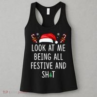 Look At Me Being All Festive And Shit Christmas Tree  Women's Tank Top thumb 3