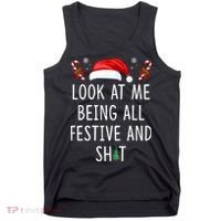 Look At Me Being All Festive And Shit Christmas Tree  Tank Top thumb 0