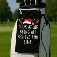 Look At Me Being All Festive And Shit Christmas Tree  Golf Towel thumb 2