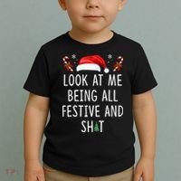 Look At Me Being All Festive And Shit Christmas Tree  Toddler T-Shirt thumb 2