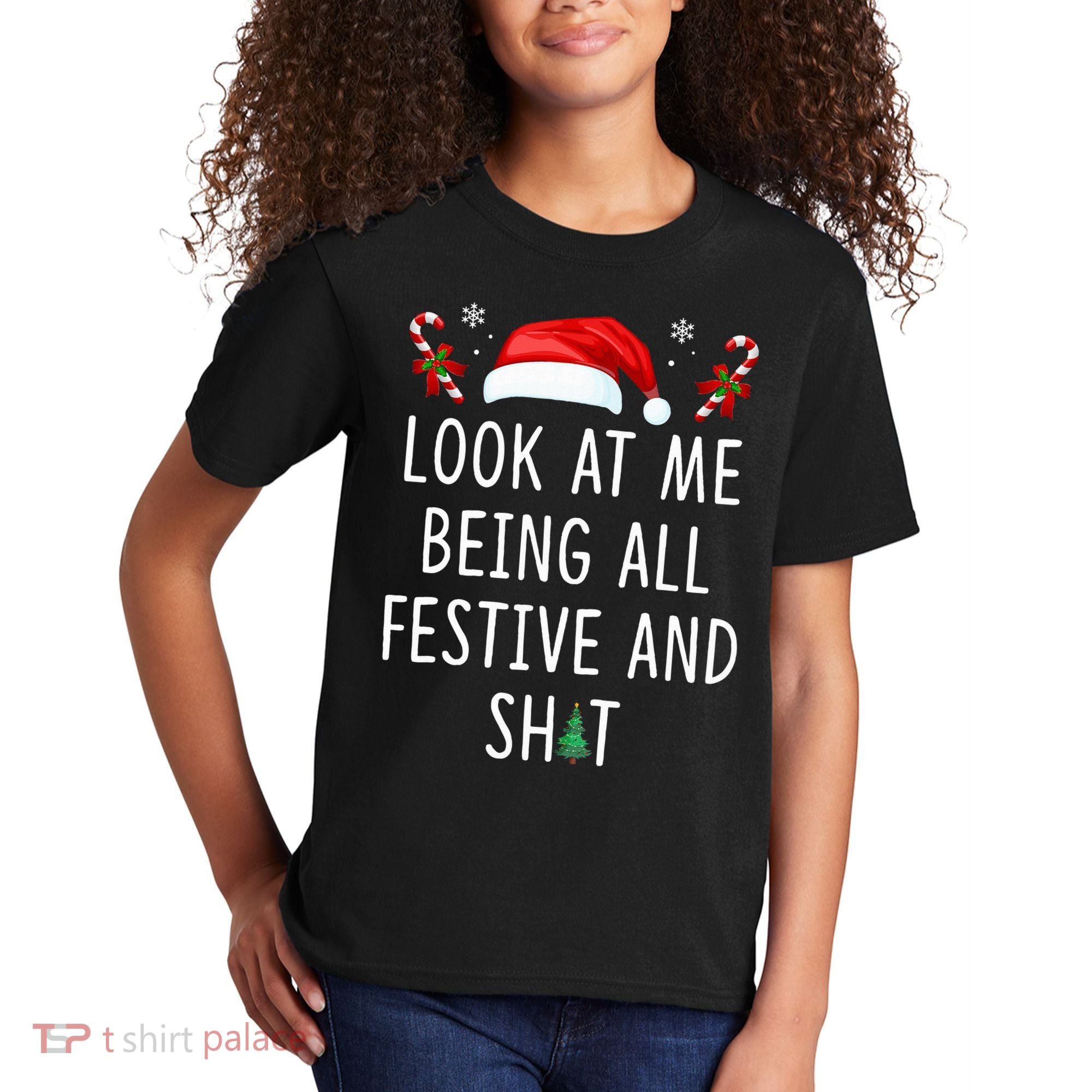 Look At Me Being All Festive And Shit Christmas Tree  Kids T-Shirt