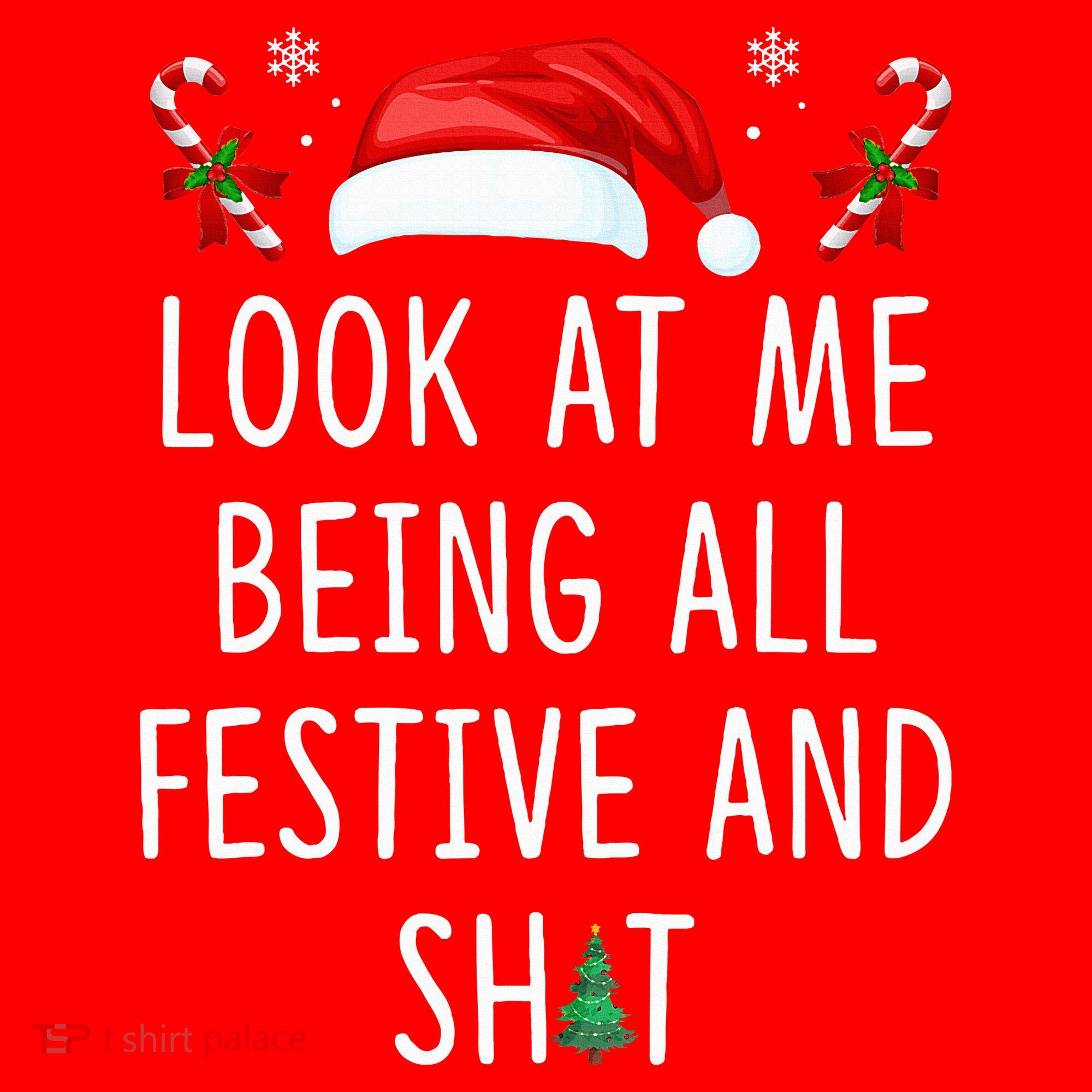 Look At Me Being All Festive And Shit Christmas Tree  Santa Hat