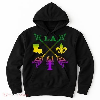 Louisiana Arrow Mardi Gras LA Hoodie