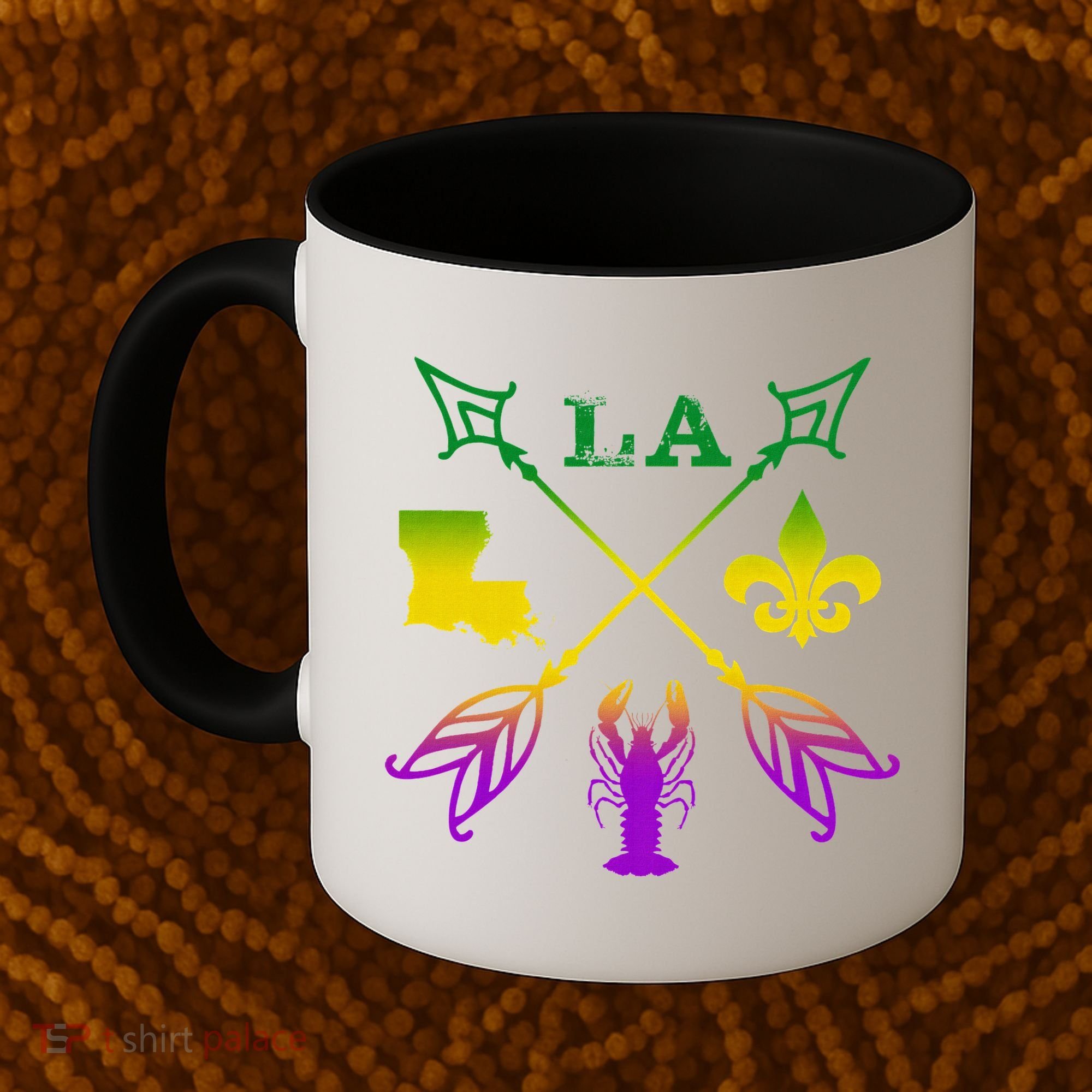 Louisiana Arrow Mardi Gras LA Coffee Mug