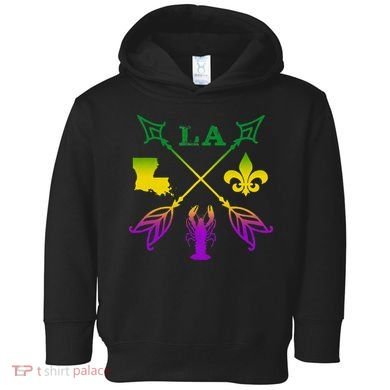 Louisiana Arrow Mardi Gras LA Toddler Hoodie