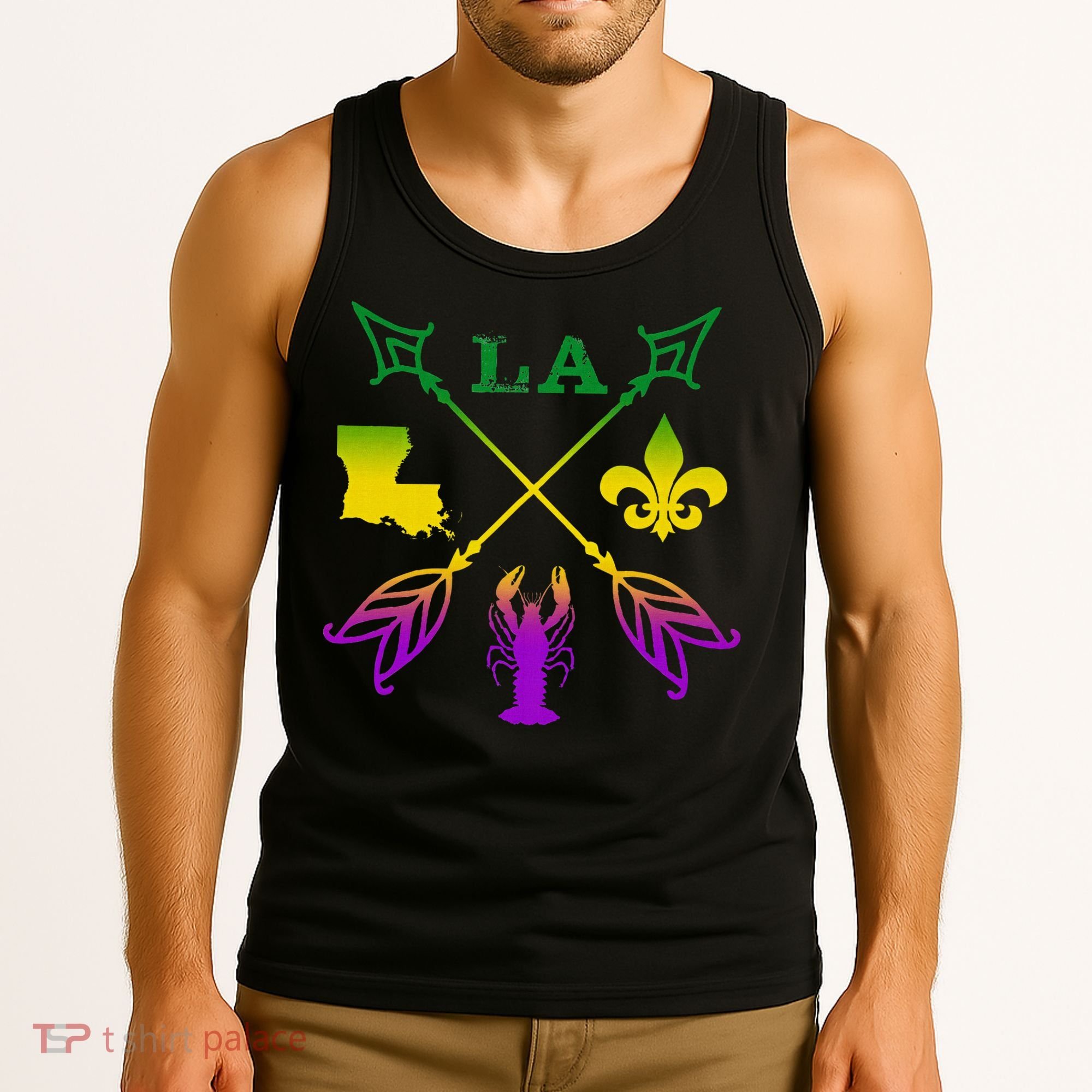 Louisiana Arrow Mardi Gras LA Tank Top