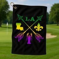 Louisiana Arrow Mardi Gras LA Golf Towel thumb 1