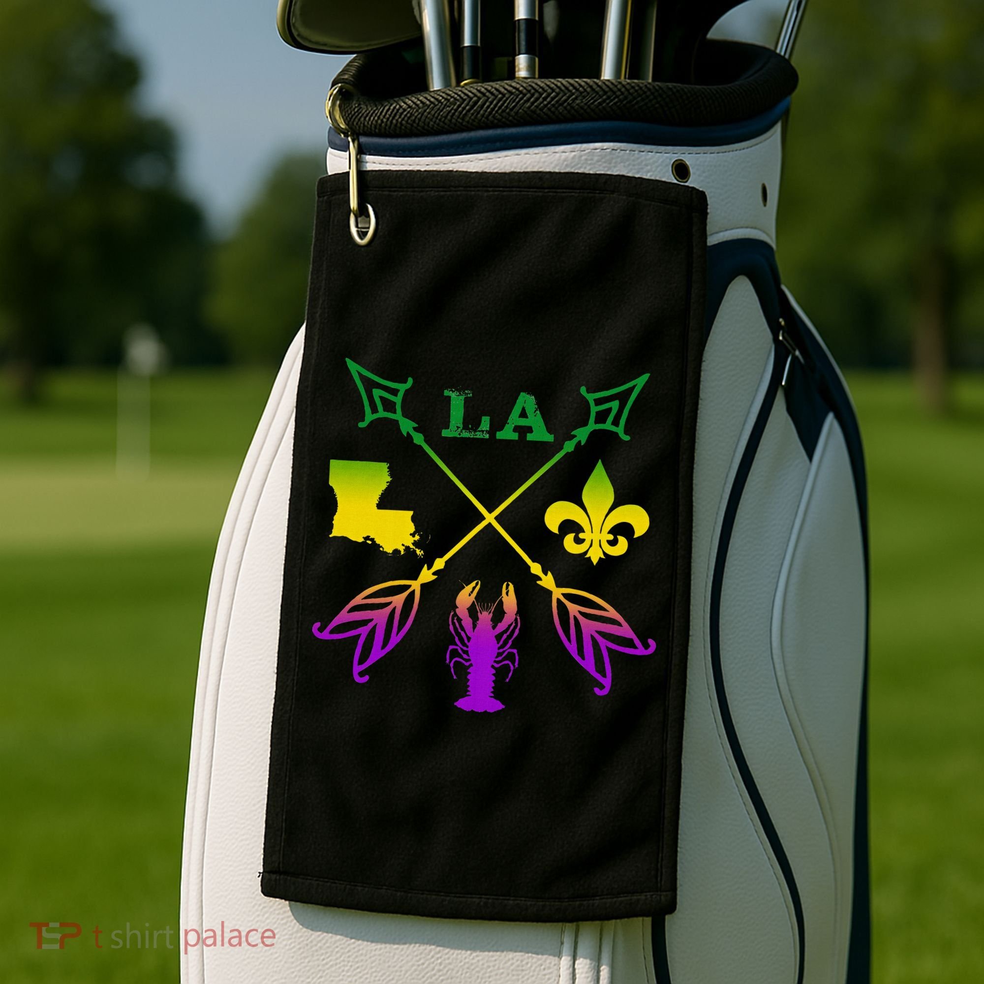 Louisiana Arrow Mardi Gras LA Golf Towel