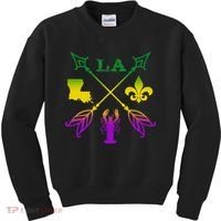 Louisiana Arrow Mardi Gras LA Kids Sweatshirt thumb 0