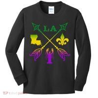 Louisiana Arrow Mardi Gras LA Kids Long Sleeve Shirt thumb 0