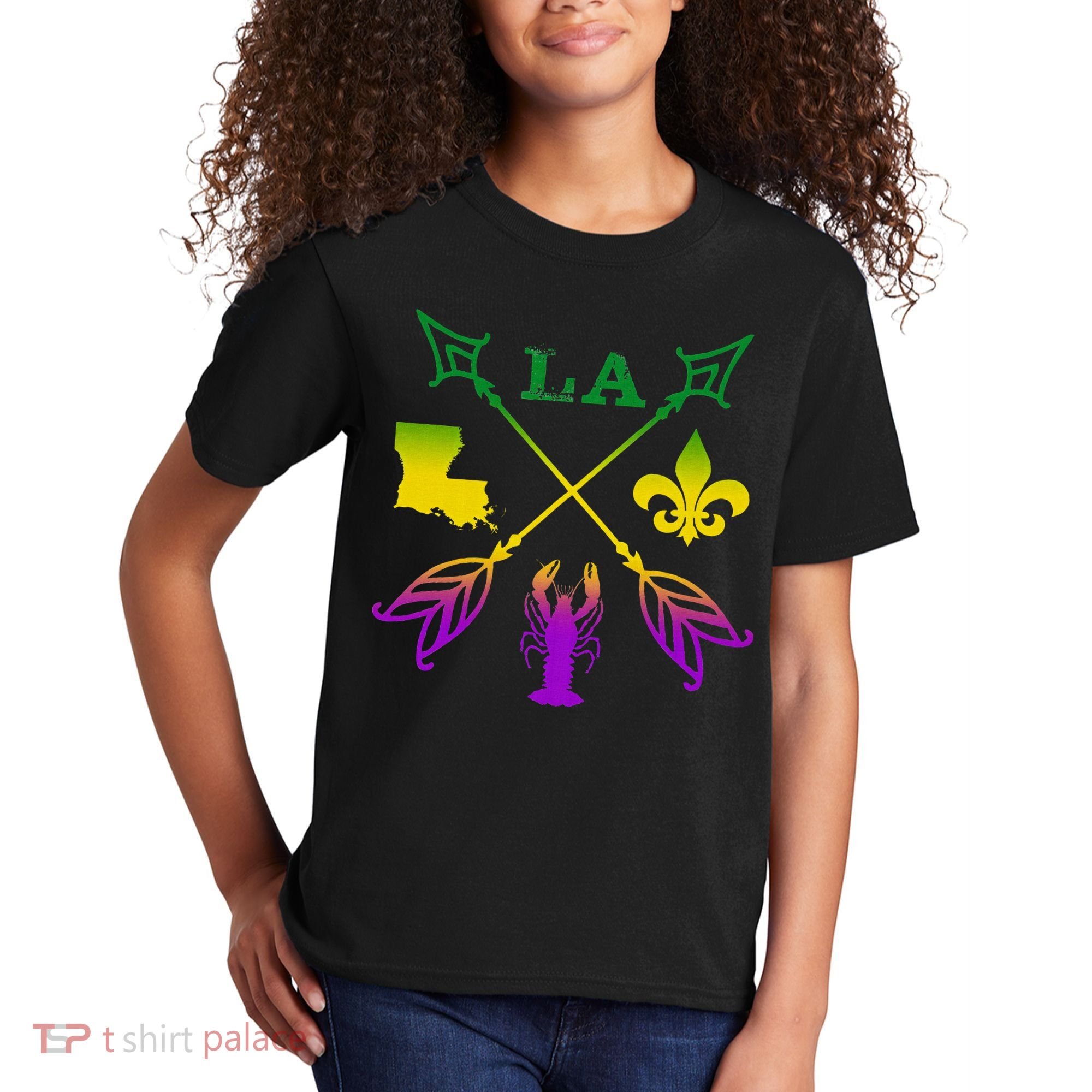 Louisiana Arrow Mardi Gras LA Kids T-Shirt