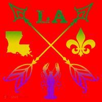 Louisiana Arrow Mardi Gras LA Santa Hat thumb 1