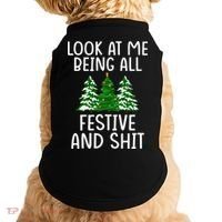 Look At Me Being All Festive And Shit Humorous Xmas Doggie Tank thumb 0
