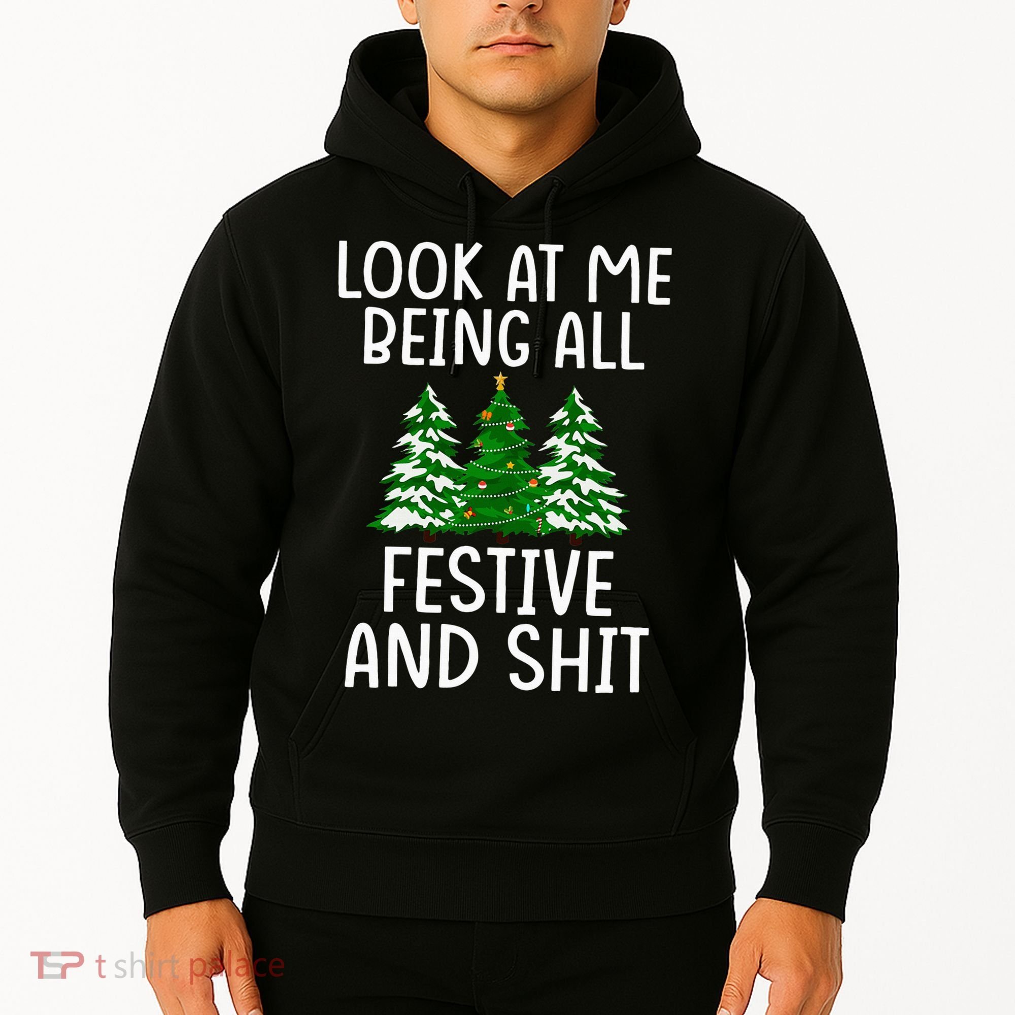 Look At Me Being All Festive And Shit Humorous Xmas Hoodie