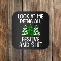 Look At Me Being All Festive And Shit Humorous Xmas Coaster thumb 0