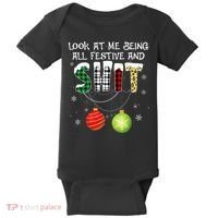 Look at Me Being All Festive Funny Christmas Saying Xmas Baby Bodysuit thumb 0