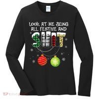 Look at Me Being All Festive Funny Christmas Saying Xmas Women's Long Sleeve Shirt thumb 0