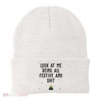 Look At Me Being All Festive And Shit Funny Christmas Beanie thumb 0