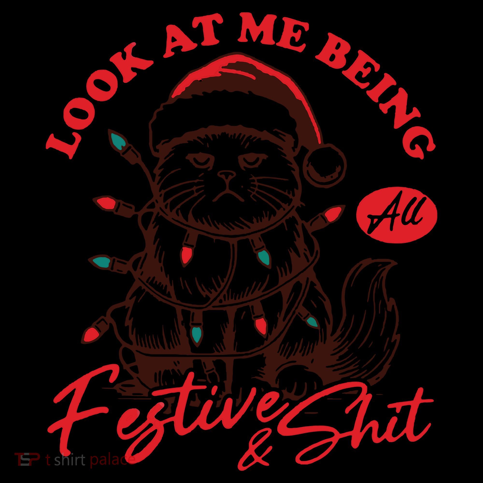 Look At Me Being All Festive Grumpy Cat Christmas Coaster