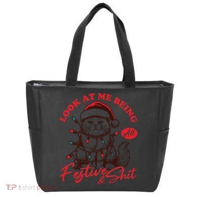 Look At Me Being All Festive Grumpy Cat Christmas Tote Bag
