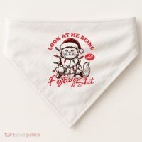 Look At Me Being All Festive Grumpy Cat Christmas USA-Made Doggie Bandana thumb 0
