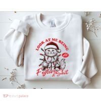 Look At Me Being All Festive Grumpy Cat Christmas Sweatshirt thumb 2