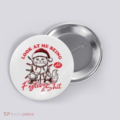 Look At Me Being All Festive Grumpy Cat Christmas Button