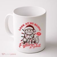 Look At Me Being All Festive Grumpy Cat Christmas Coffee Mug thumb 0