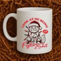 Look At Me Being All Festive Grumpy Cat Christmas Coffee Mug thumb 2