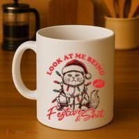 Look At Me Being All Festive Grumpy Cat Christmas Coffee Mug thumb 4