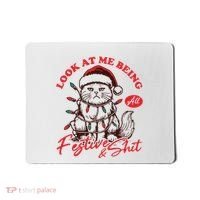 Look At Me Being All Festive Grumpy Cat Christmas Mousepad thumb 0
