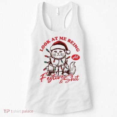 Look At Me Being All Festive Grumpy Cat Christmas Women's Tank Top