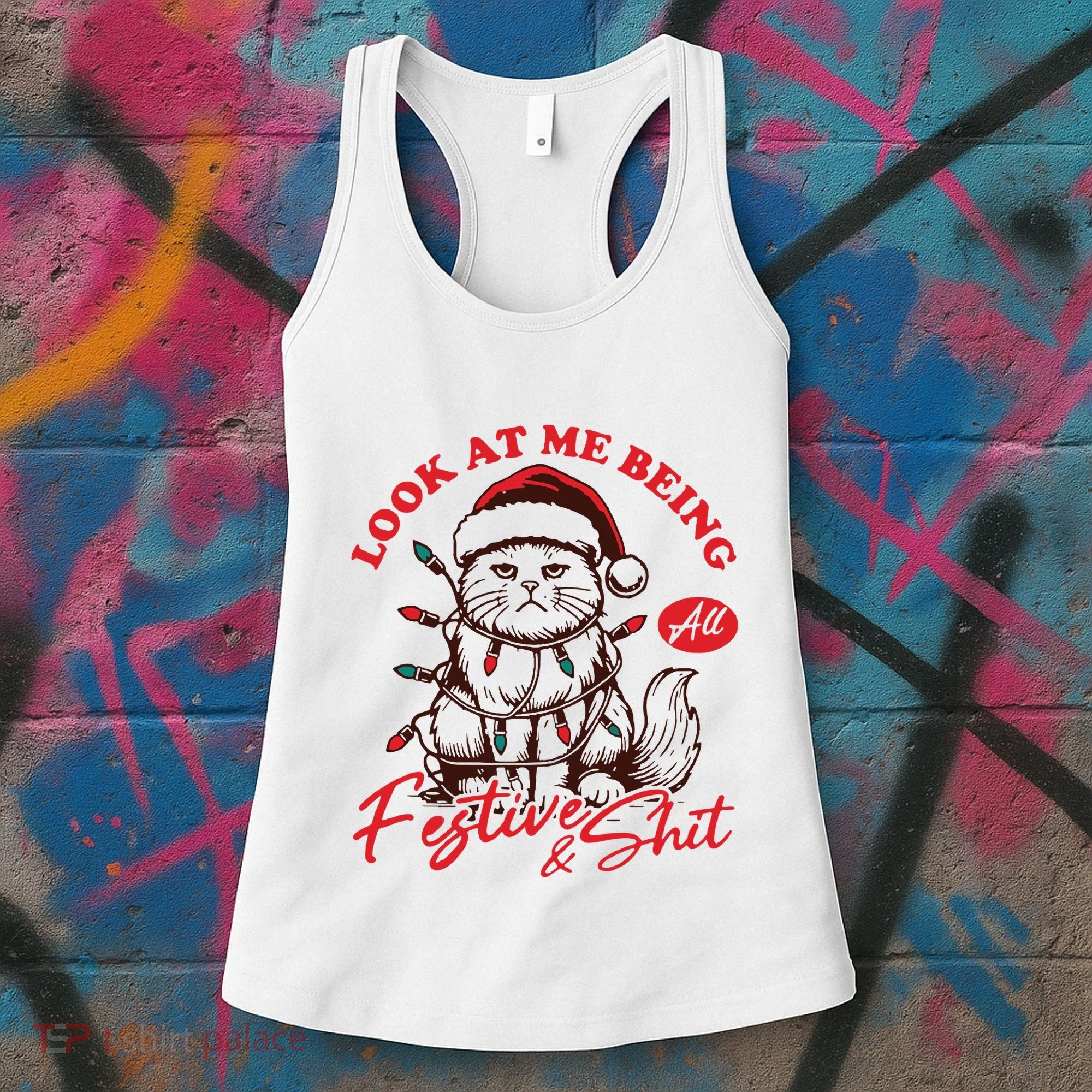 Look At Me Being All Festive Grumpy Cat Christmas Women's Tank Top