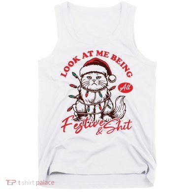 Look At Me Being All Festive Grumpy Cat Christmas Tank Top