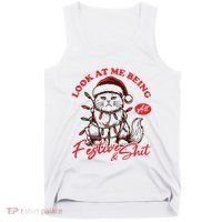 Look At Me Being All Festive Grumpy Cat Christmas Tank Top thumb 0