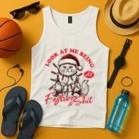 Look At Me Being All Festive Grumpy Cat Christmas Tank Top thumb 4