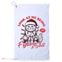 Look At Me Being All Festive Grumpy Cat Christmas Golf Towel thumb 0
