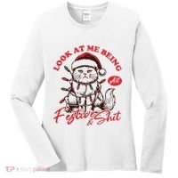 Look At Me Being All Festive Grumpy Cat Christmas Women's Long Sleeve Shirt thumb 0