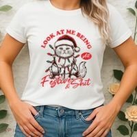 Look At Me Being All Festive Grumpy Cat Christmas Women's T-Shirt thumb 2