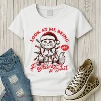 Look At Me Being All Festive Grumpy Cat Christmas Women's T-Shirt thumb 3