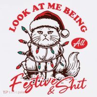Look At Me Being All Festive Grumpy Cat Christmas Women's T-Shirt thumb 6