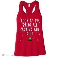 Look At Me Being All Festive And Shit Funny Christmas Women's Tank Top thumb 0