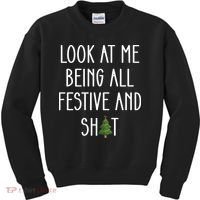 Look At Me Being All Festive And Shit Kids Sweatshirt thumb 0