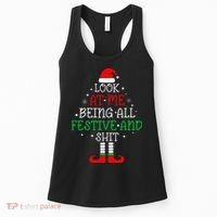 Look at Me Being All Festive and Shits Funny Christmas Santa Women's Tank Top thumb 0