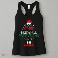 Look at Me Being All Festive and Shits Funny Christmas Santa Women's Tank Top thumb 3