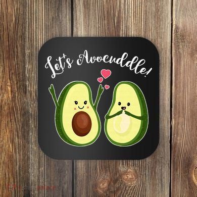 Let's Avocuddle Matching Couple Avocado Love Coaster