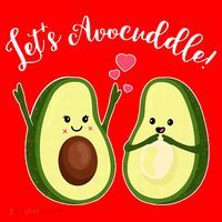 Let's Avocuddle Matching Couple Avocado Love Santa Hat thumb 1